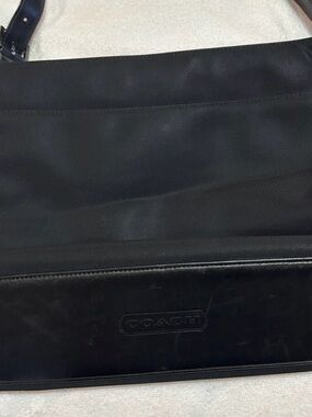 Vintage Coach Black Nylon & Leather Mercer 7412 Tote Bag - Y2K Minimalist